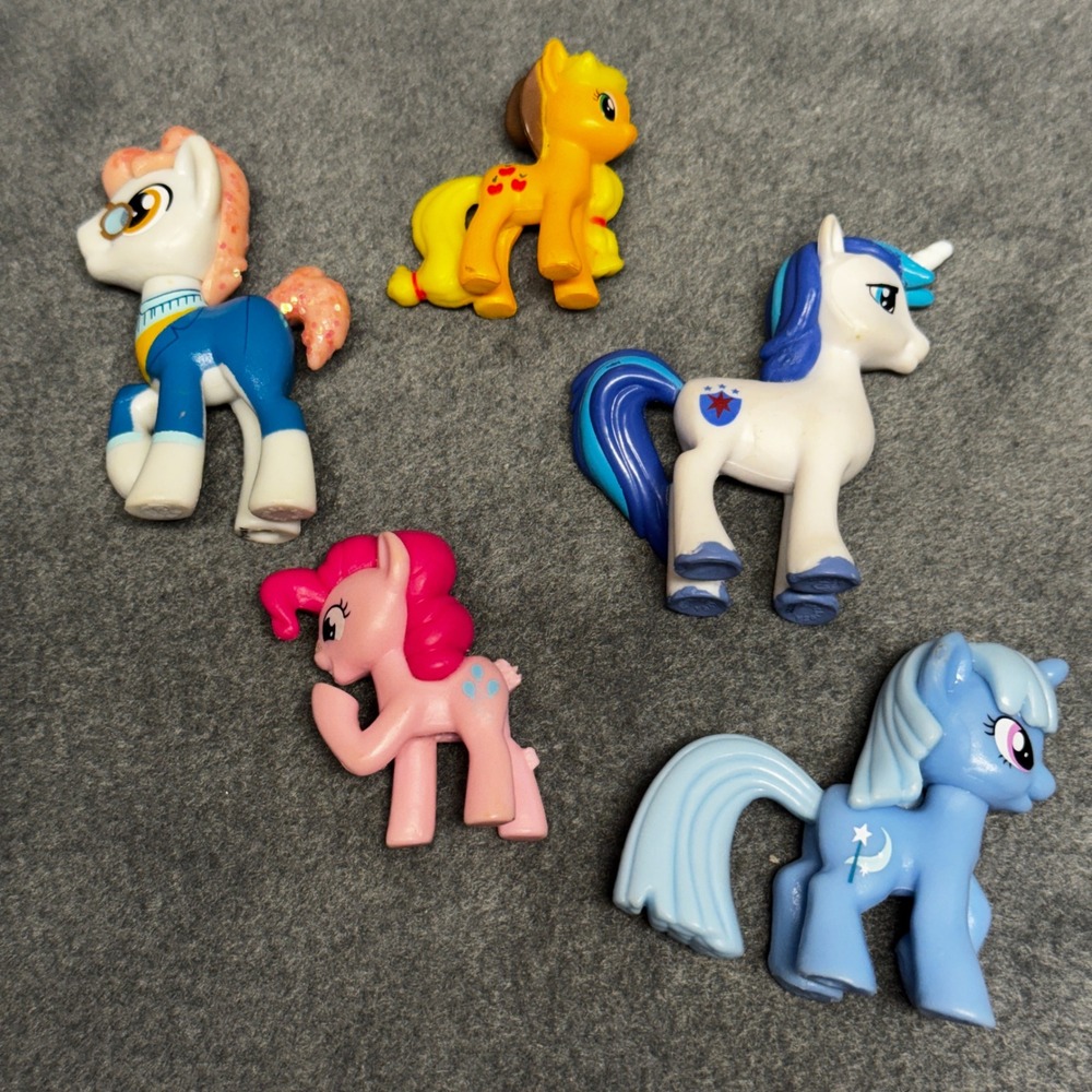 My Little Pony Mini Figure Lot Hasbro Pinkie Pie Shining Armor Trixie 5pc Set